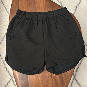 NEW Laude the Label Everyday Linen Shorts Black S